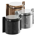 Modern Metal Side Tables with Round Tops in Black Silver and Copper Colors