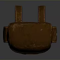 Vintage Brown Leather Backpack with Stitching Detail and Small Pockets