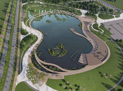 Ecological Park Wetland Landscape 3d model