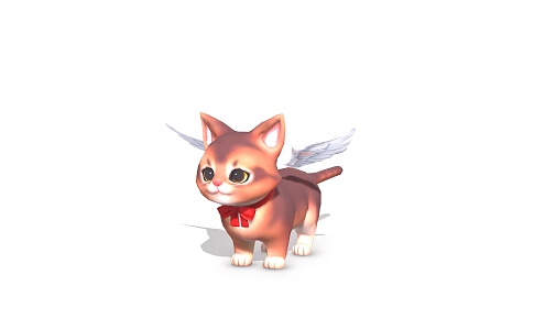 Cute kitten cartoon kitten anime kitten 3d model