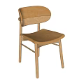Modern Simple Wooden Stool With Light Brown Backrest And Sturdy Design 3d model