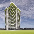 modern residential building 3d model