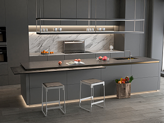 Open kitchen Modern kitchen 3d model