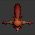 Cartoon Fox Game Movie Character Wearing Green Shirt And Purple Tie