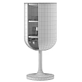 Elegant Modern Wine Cabinet Interior With Walnut Wood Frame Glass Holder And LED Lighting