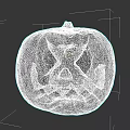 Artistic Pumpkin Sculpture Carving With Intricate Face Design And Decorative Details