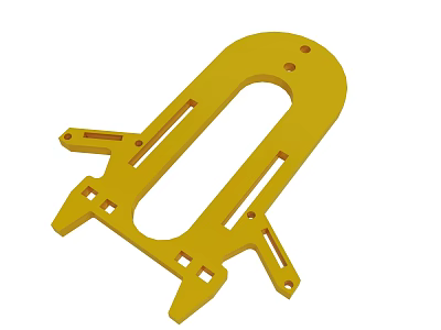 Yellow Industrial Mechanical Part With Structural Holes And Design Features 3d model