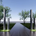 Modern landscape lamp 3d model