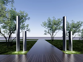 Modern landscape lamp 3d model