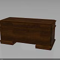 Traditional Wooden Storage Chest With Smooth Surface And Raised Base Details