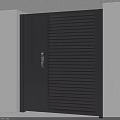 Black Steel Security Door With Safety Lock And Modern Shutter Design