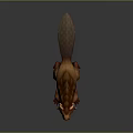 Mythical Game Movie Character With Brown Spiked Back Horns Sharp Fangs And Tail