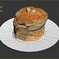 Fluffy Stack of Pancakes Topped with Butter on White Plate