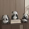 Panda Shaped Ceramic Decorative Figurines for Home Decor Display on Books 3d model