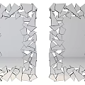 Unique Modern Decorative Mirror Featuring Fragmented Geometric Frame Design for Home Interior Decor 3d model