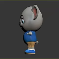 Cute 3D Cartoon Koala Game Movie Character White Body Pink Ears Blue T shirt Brown Shorts