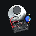 DIY Device Assembled With 12V Batteries Blue Cap Bottle Warning Label And Colored Wires