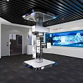 Modern Exhibition Hall With Digital Display Column And Large Screens Hi Tech Interior 3d model