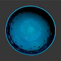 Intricately Carved Blue Bowl With Celestial Stars Planets And Geometric Patterns