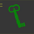 Antique Brass Key With Ornate Ring Handle And Carved Shaft On Dark Background