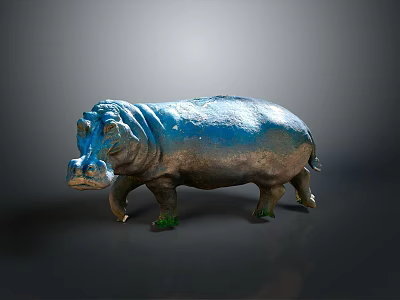 hippopotamus land animal wild animal large animal mammal game animal 3d model