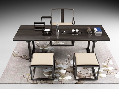 New Chinese Style Desk and Chair model