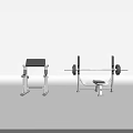 Professional Sports Equipment Featuring Adjustable Weight Bench And Barbell Rack For Fitness Training