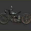 Vintage Military Green Motorcycle With Brown Leather Seat And Rustic Wheels