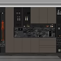 Modern Wine Cabinet Design With Shelves For Wine Bottles And Glasses