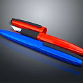 Elegant Blue and Red Fountain Pens as Daily Life Essential Supplies