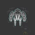 Red And Gold Sci Fi Mech Character With Armored Body And Gray Limbs