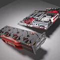 Modern computer motherboard computer motherboard graphics card 3d model