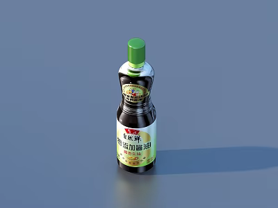 Modern Kitchen Condiment Bottle With Green Cap And Labeled Design For Seasoning 3d model
