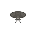 Round Cast Iron Outdoor Table With Lattice Design And Ornate Legs