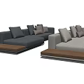 Minotti HORIZONTE modern multiplayer sofa module sofa pillow 3d model