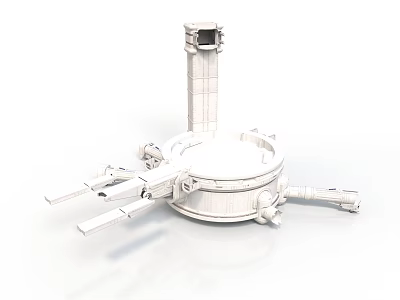 Circular Architectural Structure Design With Central Tower And Extended Arms 3d model