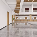 Modern College Student Service Center Hall With Reception Counter And Windows