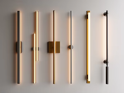 Modern Luxury Wall Lamps With Various Designs Metal Frames And Warm Glow 3d model