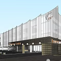 Modern Sales Office Building With Glass Curtain Wall And Transparent Design