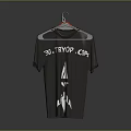Metal Hangers With Red Hook Holding Dark Gray T-shirt White Text DJ RVD CR Design