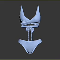 Light Blue Two Piece Bikini Swimsuit With Tied Bow Design For Women