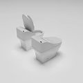 Modern White Smart Toilets With Control Panel And Open Lid Design 3d model