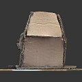 Handmade Miniature House And Tower Structure Paper Craft On White Base