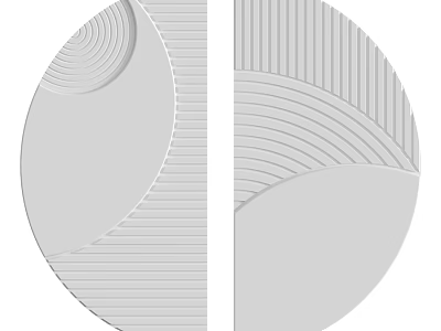 Modern Gray Geometric Components Featuring Symmetrical Lines Curves And Textured Design 3d model