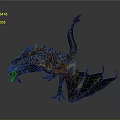 Fantasy Mythical Dragon Creature With Scaled Orange Brown Body Spiked Wings And Sharp Claws