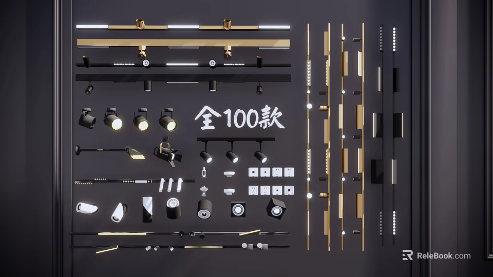100 Various Styles of Downlights and Spotlights for Modern Home Lighting 3d model 