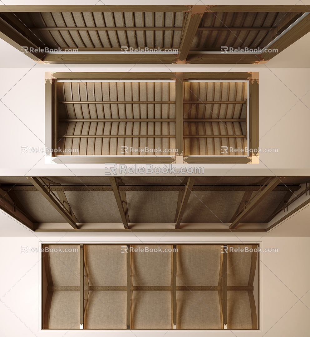 Chinese-style Solid Wood Ceiling Solid Wood Ceiling 3d model