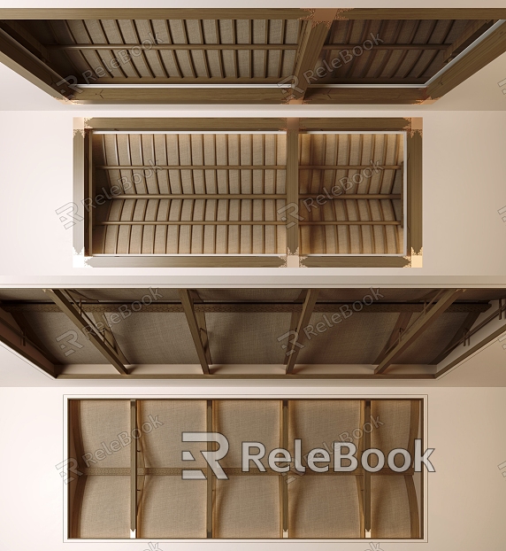 Chinese-style Solid Wood Ceiling Solid Wood Ceiling model