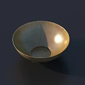 Golden Metallic Tableware Set Featuring Shiny Bowl For Modern Dining Use 3d model