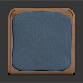 Stylish Wooden Cube Pet Furniture With Soft Blue Cushion And Circular Side Holes